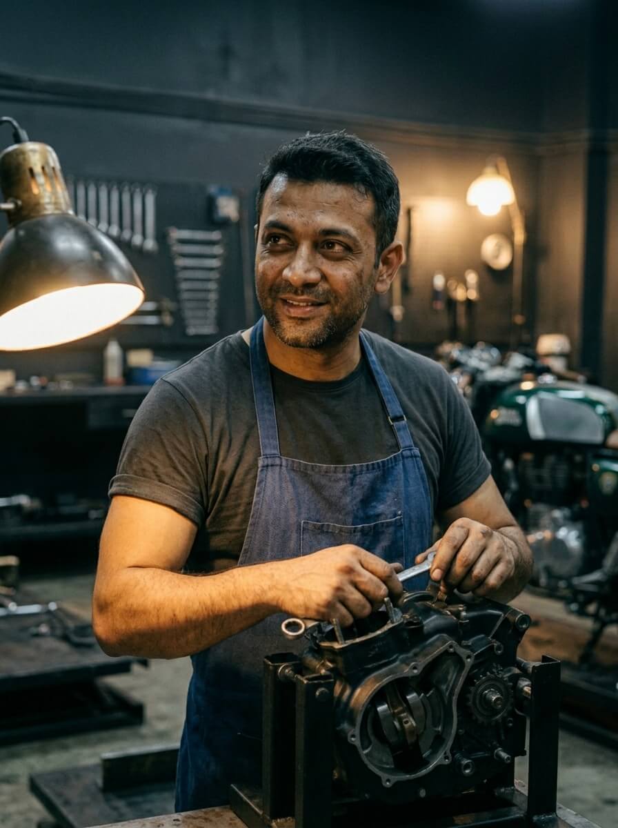 A BLR Piston mechanic at work